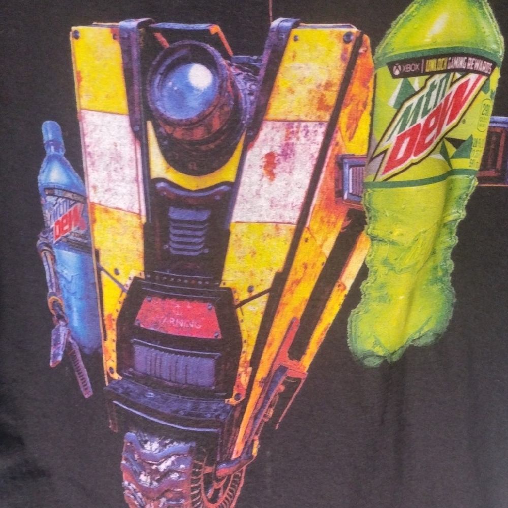 Mountain Dew X Borderlands District Classic Black Short Sleeve Tee LG - Picture 5 of 6